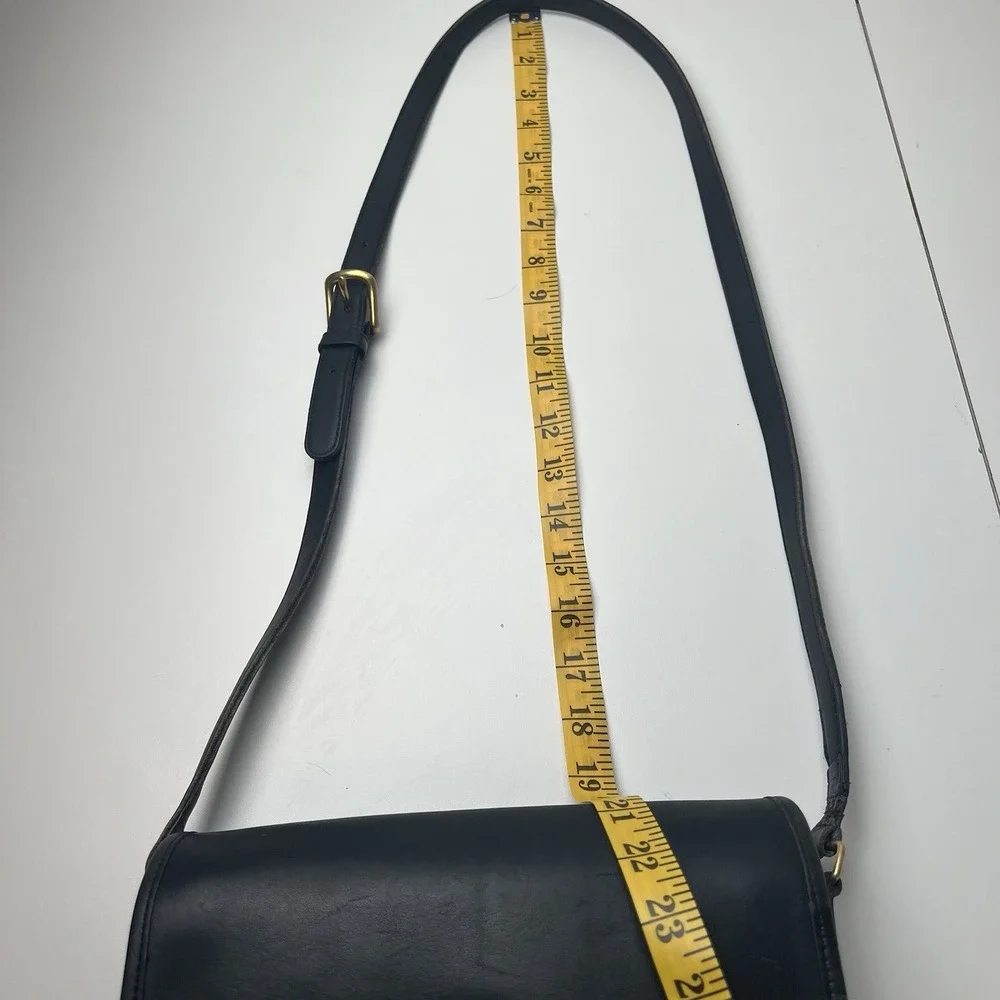 COACH 0171-256 Compartment Bag Black Glove Cowhide Leather Crossbody 9850 Vtg.